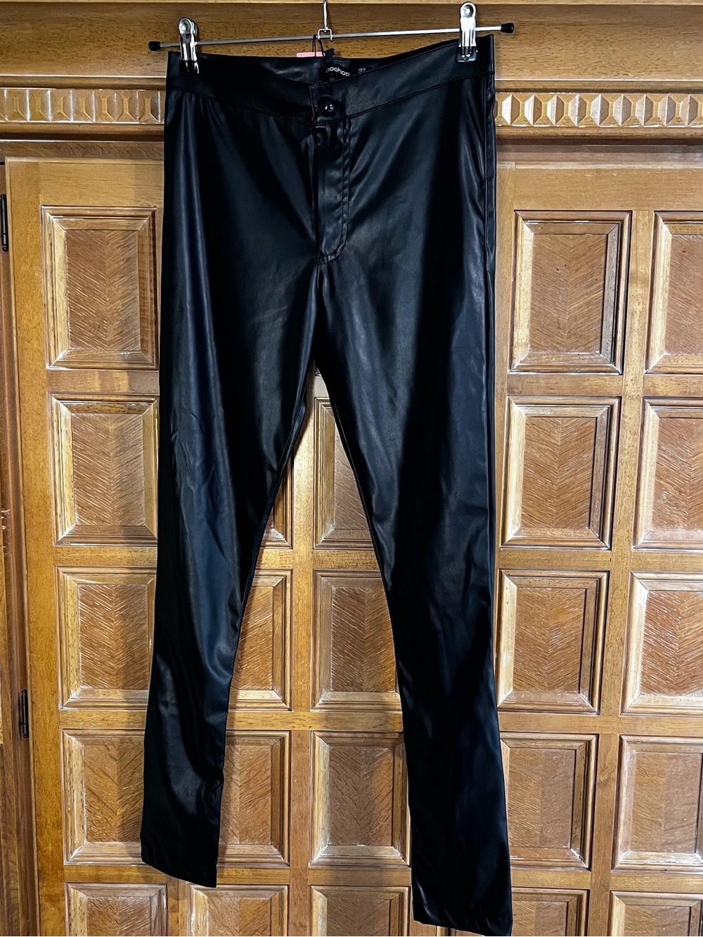 Boohoo Women’s Black Faux Leather PU Skinny Pants Size 4 NWT 29x29